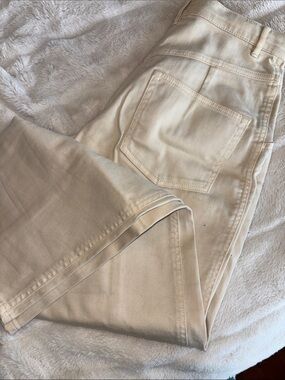 Cream Straight Leg Jeans